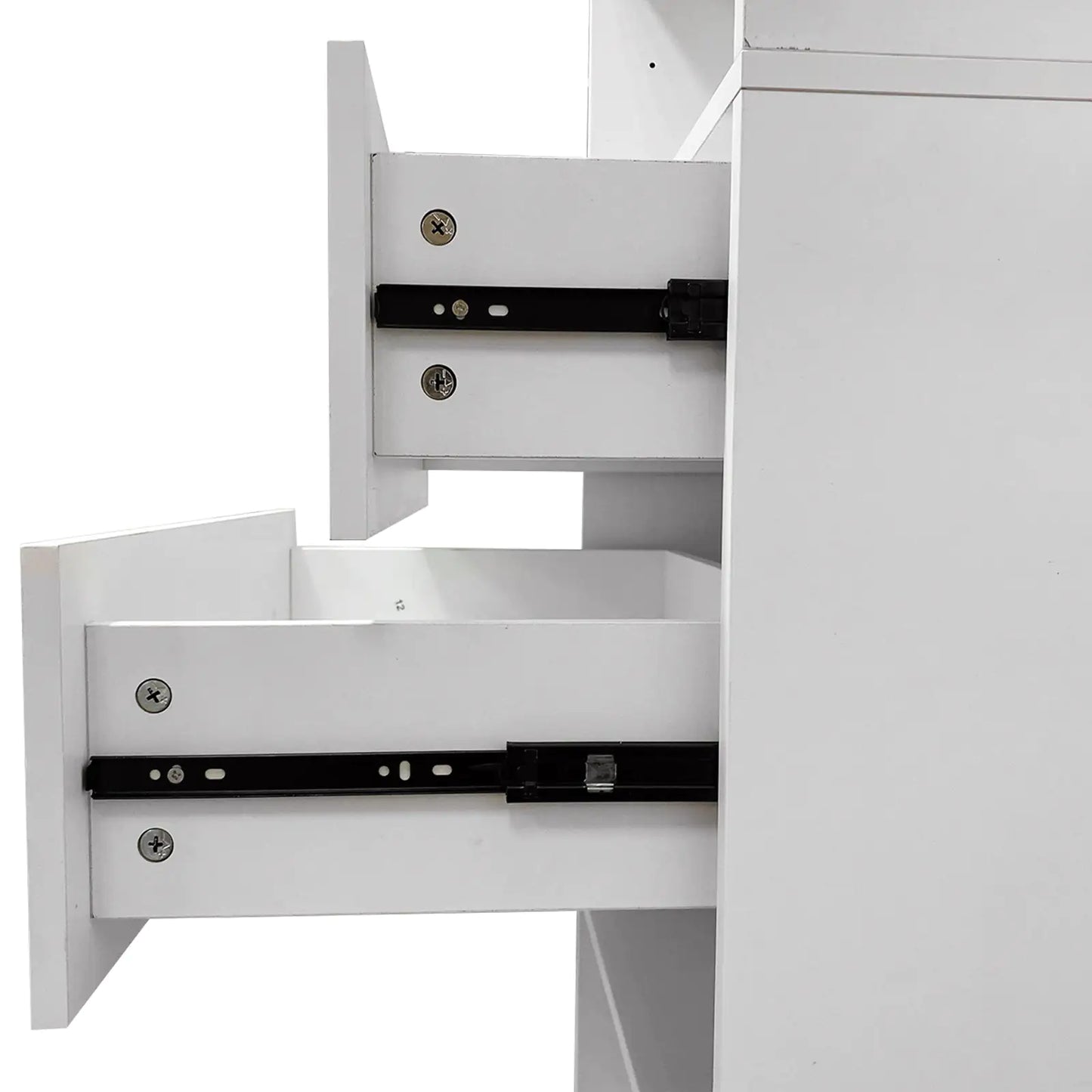 Modular Wooden Closet Organizer System with 2 Hanging Rods Shelves Wall Mount Shelving for Walk in Closet Bedroom and living room Organization Built in Clothes Storage White 31.49''W x 16.04''D x 47.24''H