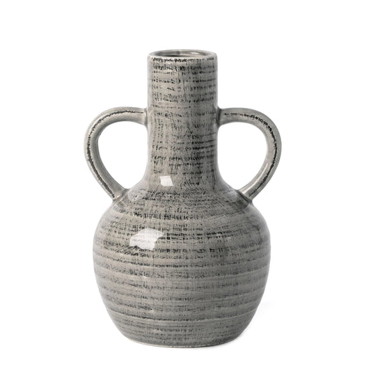 Ceramic Vase for Home Decor 8.1 Rustic Grey Vases for Flowers Farmhouse Decorative Vases for Pampas Grass Mantel Living Room Centerpieces Home Decor Valentines Gifts for Her