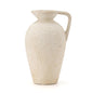 Ceramic Rustic Farmhouse Vase9.25 inch Terracotta Vase with HandleNeutral Tall Clay Vases Decorative Vase for Living RoomTableShelf Decor(Off-WhiteL)