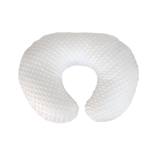 Cover for Nursing Pillow Breastfeeding Pillows - Soft Plush Microfleece Minky Dot Fabric (No. 1 - White)
