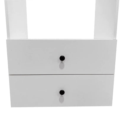 Bathroom closet shelves Wood Modular Closet System Wall Mounted Shelves Walk in Clothes Storage Cabinet Shelving Built in Closet Organizer for Bedroom White 31.49''W x 16.04''D x 47.24''H