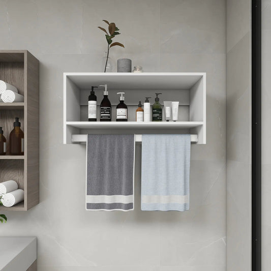 Bathroom Shelves, Modular Wood Closet System Clothes Organizer, Closet System with 2 Closet Shelves, Closet Organizer System, Walk in Closet Organizers and Storage, Closet Systems for Walk in Closets, Closet(32" W x 16" D x 16" H)