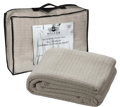 100% Cotton Throw Blankets- 50 x 60 inch- Skin Friendly Soft Lightweight and Breathable Throw Blanket Luxury Cotton Throws for Bed Couch and Sofa All Season Cotton Throw Blankets- Sand