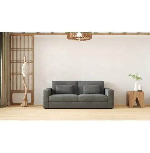 Modern Sofa Couches For Living Room, 3 Seater Sofa With Detachable Cover Double Cushioning, Haze