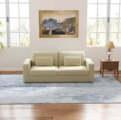 Modern Sofa Couches For Living Room  3 Seater Sofa With Detachable Cover   Double Cushioning,Natural