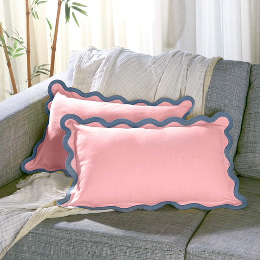Throw Pillow Covers 12x20 Lumbar Pillow Decorative Couch Pillows for Living Room Cotton Set of 2 Cute Outdoor Pillows Summer Pillow CoversThrow Pillows for Couch Valentine Pillows