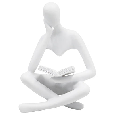 Reading Women Statue Thinker Sculptures Abstract Art Ornament Modern Aesthetic Figurine Decoration Suitable for Home Living Room Bedroom Office Shelf Table Desk Bookshelf Decor