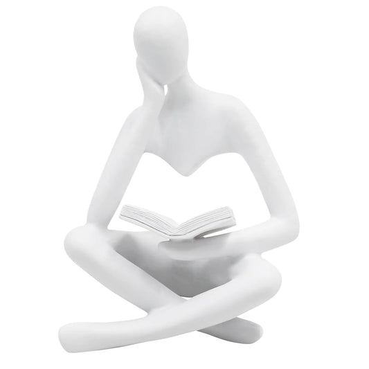 Reading Women Statue Thinker Sculptures Abstract Art Ornament Modern Aesthetic Figurine Decoration Suitable for Home Living Room Bedroom Office Shelf Table Desk Bookshelf Decor