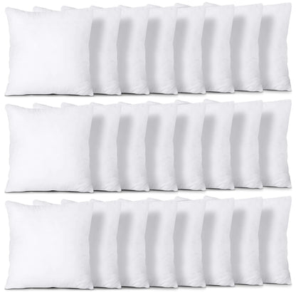 Bedding Throw Pillows (Set of 24 White) 18 x 18 Inches Pillows for Sofa Bed and Couch Decorative Stuffer Pillows