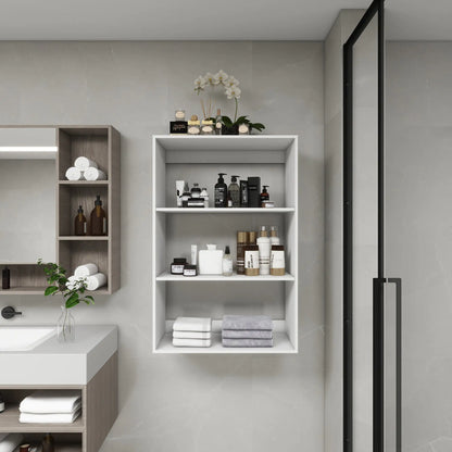 Bathroom closet shelves Wood Modular Closet System Wall Mounted Shelves Walk in Clothes Storage Cabinet Shelving Built in Closet Organizer for Bedroom White 31.49''W x 16.04''D x 47.24''H