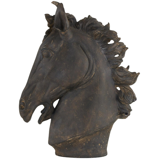 Deco 79 Polystone Horse Decorative Sculpture Home Decor Statue Accent Figurine 22" x 7" x 25" Brown