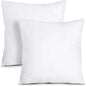 Bedding Throw Pillows Insert (Pack of 2 White) - 18 x 18 Inches Bed and Couch Pillows - Indoor Decorative Pillows