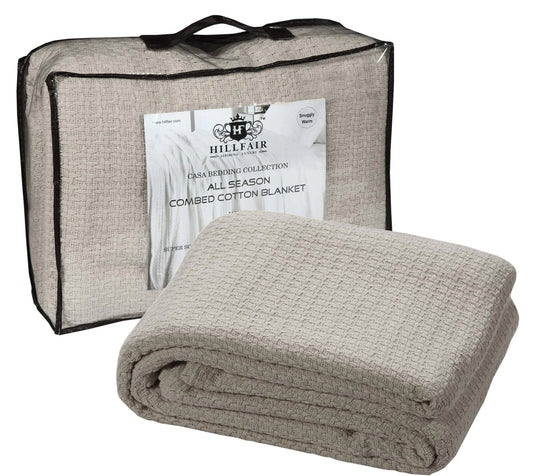 100% Cotton Throw Blankets- 50 x 60 inch- Skin Friendly Soft Lightweight and Breathable Throw Blanket Luxury Cotton Throws for Bed Couch and Sofa All Season Cotton Throw Blankets- Sand