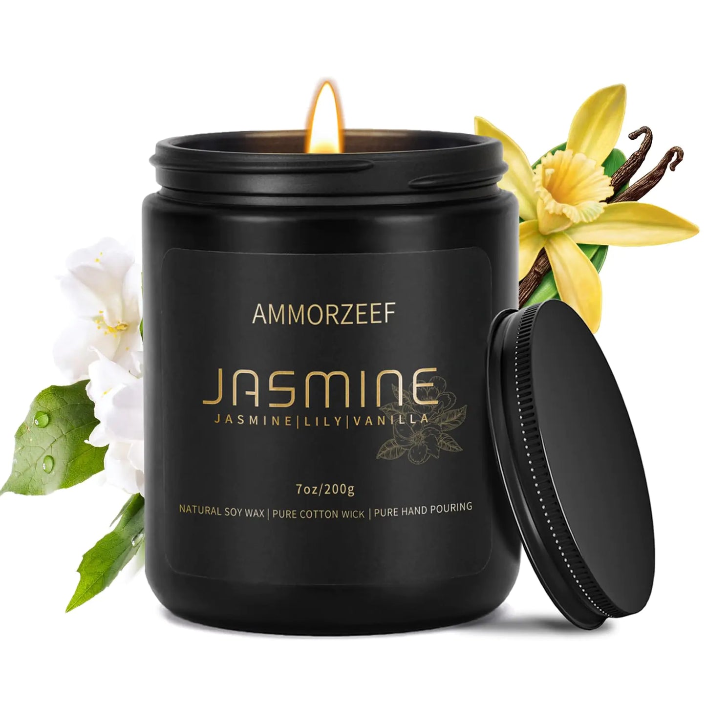 Extra Strong Scented Candles for Men and WomenJasmine Candles for Home ScentedSoy Candles for Home|Long Lasting Candle Burn Time 50 Hours