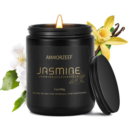 Extra Strong Scented Candles for Men and WomenJasmine Candles for Home ScentedSoy Candles for Home|Long Lasting Candle Burn Time 50 Hours