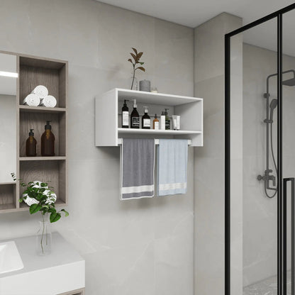Bathroom Shelves, Modular Wood Closet System Clothes Organizer, Closet System with 2 Closet Shelves, Closet Organizer System, Walk in Closet Organizers and Storage, Closet Systems for Walk in Closets, Closet(32" W x 16" D x 16" H)